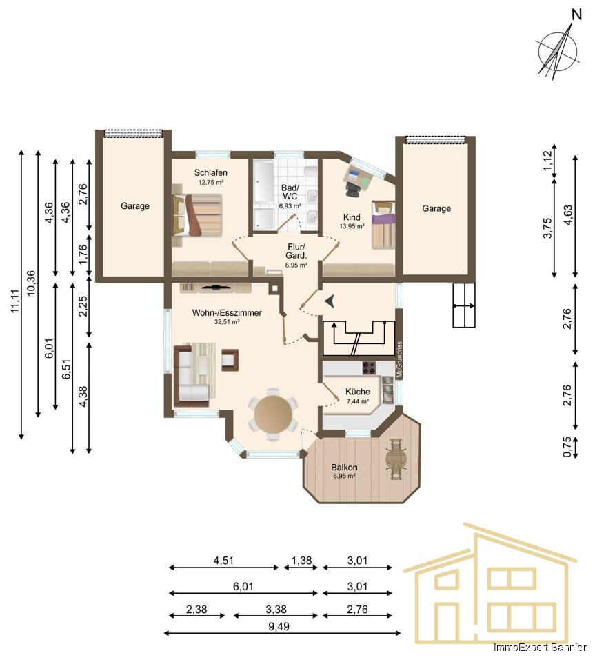 Grundriss neu Etagenwohnung Gro�bettlingen