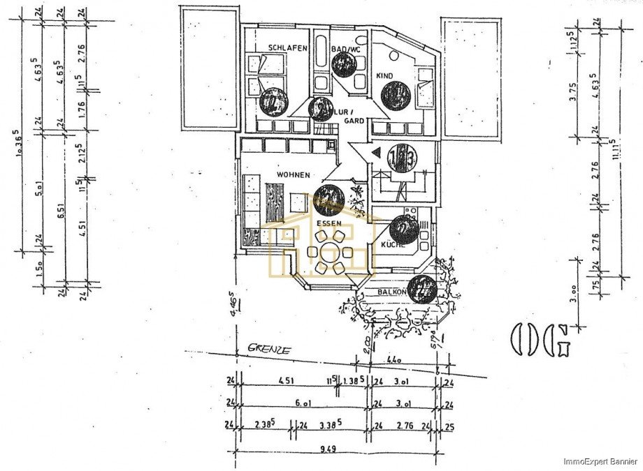 Grundriss original Etagenwohnung Gro�bettlingen